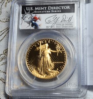 w18- $50 Gold Eagle. 1 oz fine gold. 1988-W. PCGS Graded 69! - Image 3