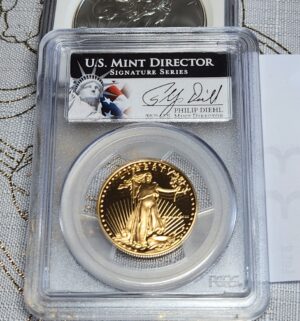 w33- $25 Gold Eagle. 1/2 oz fine gold. 1988-P. PCGS Graded 69 - Image 3