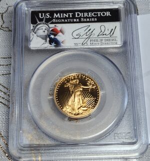 w37- $10 Gold Eagle. 1/4 oz fine gold. 1989-P. PCGS graded 69 - Image 3