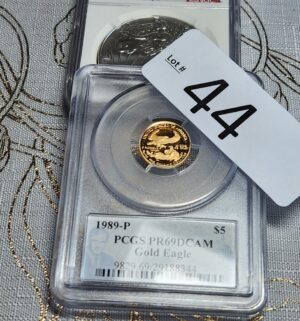 w44- $5 Gold Eagle. 1/10 Fine Gold. 1989-P. PCGS Graded 69 - Image 3