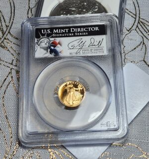 w44- $5 Gold Eagle. 1/10 Fine Gold. 1989-P. PCGS Graded 69 - Image 5