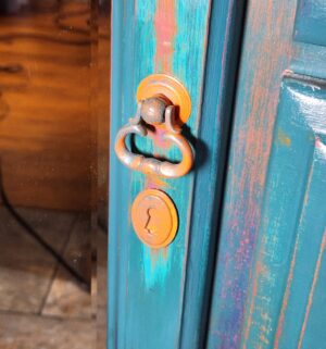 y101- Dresser Armoire. Solid Wood. Local Artist, Custom Hand Painted Design - Image 3