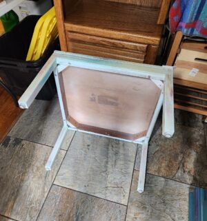 y102- Vintage Wooden End Table. Local Artist, Custom Hand Painted Design - Image 4