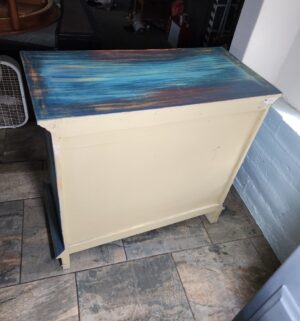 y103- 3 Drawer Dresser. Solid Wood. Local Artist, Custom Hand Painted Design - Image 5