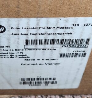 y165- HP Color laserjet MFP M281cdw. 1 missing tray, other unknown issue - Image 3