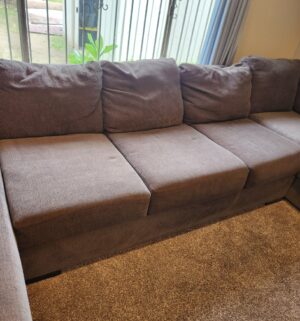 y196- 3 Piece Sofa Sectional, Chaise. Great Condition. Bought in 2021 - Image 3