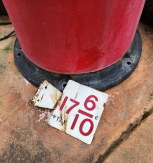 z341- 1920s Texaco Gas Pump, Rotating Globe. Boyle Dayton 10 Gallon Visible Pump. From Fishers Service Dinuba, Ca. Original Photo. - Image 4