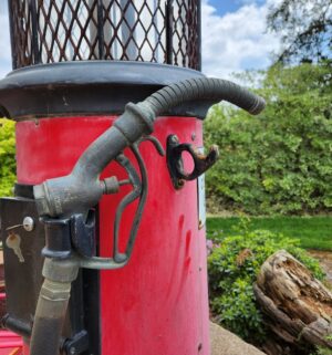 z341- 1920s Texaco Gas Pump, Rotating Globe. Boyle Dayton 10 Gallon Visible Pump. From Fishers Service Dinuba, Ca. Original Photo. - Image 6