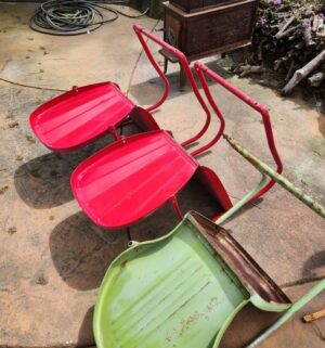 z342- antique shell back metal chairs - Image 4