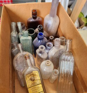 z447- antique bottle glass collection, with purple glass - Image 3