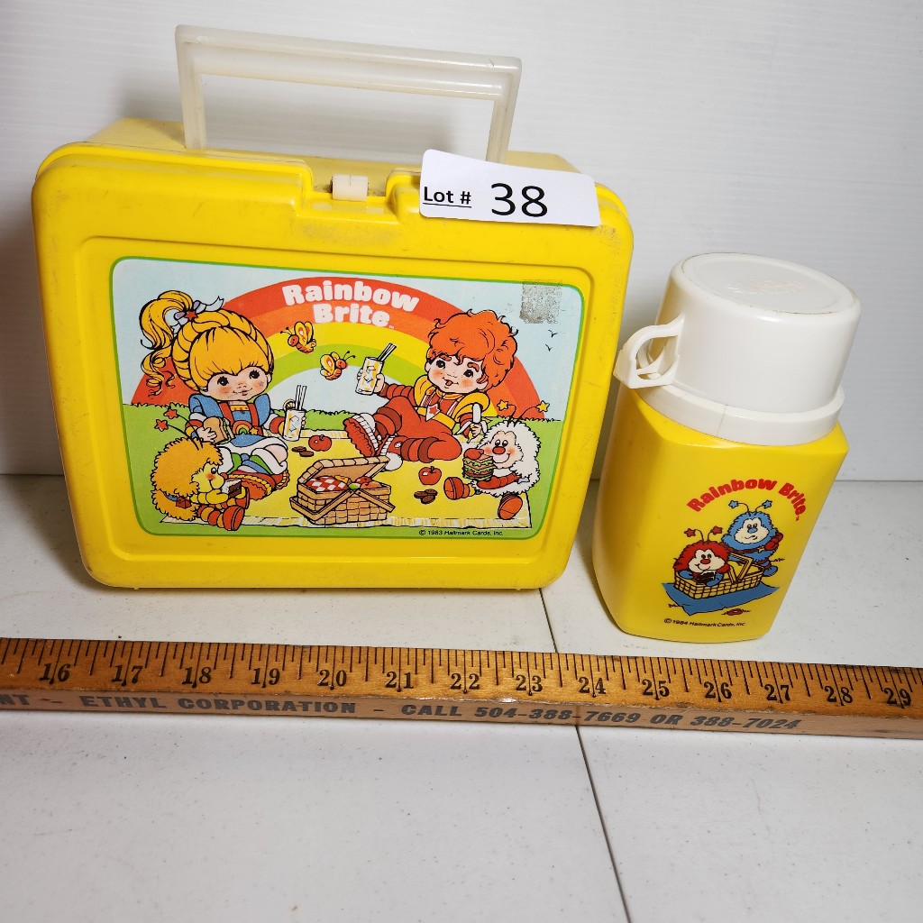 P38- Rainbow Brite Vintage Lunch Box, Thermos - Leftover Treasures