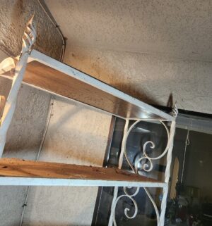 w250- Antique wrought iron shelf unit. 7ft tall - Image 4