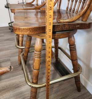 b38- Oak Swivel Barstools - Image 4