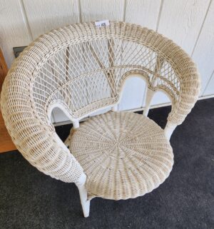 b48- Vintage Wicker Arm Chair - Image 2