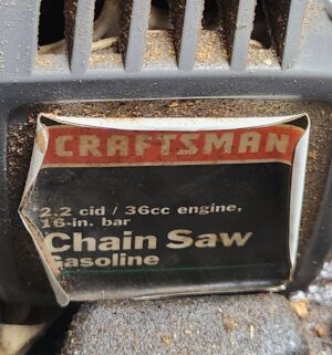 d24- Craftsman Gas Chainsaw. 36cc, has compression - Image 3