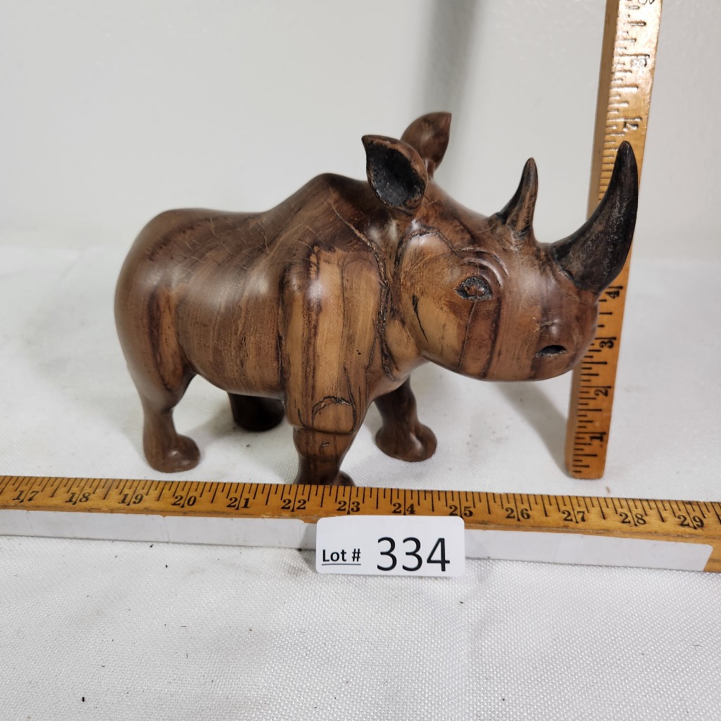 d334- heavy rhino figurine - Leftover Treasures