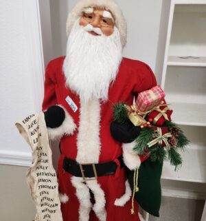 i305- Vintage Life Size 5ft Traditional Santa Claus. VERY RARE! Amazing Condition - Image 3