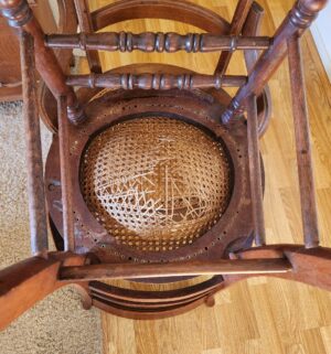 k29- Pair of Antique Cane Seat Chairs - Image 4