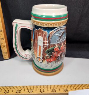 s45- 1997 Budweiser Home for the Holidays Beer Stein - Image 2