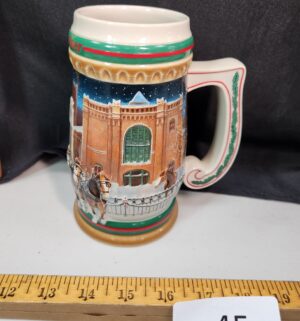 s45- 1997 Budweiser Home for the Holidays Beer Stein - Image 3