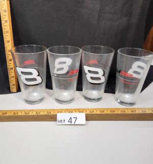 s47- Set of 4 Dale Earnhardt Jr. #8 Beer Glasses. Budweiser - Image 1