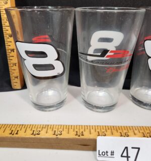 s47- Set of 4 Dale Earnhardt Jr. #8 Beer Glasses. Budweiser - Image 2