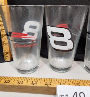 s49- Set of 4 Dale Earnhardt Jr. #8 Beer Glasses. Budweiser - Image 2