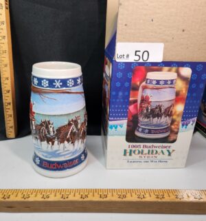 s50- 1995 Budweiser Holiday Stein. Lighting the way home - Image 1