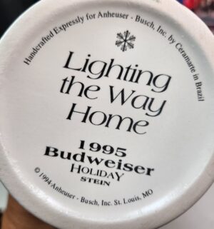 s50- 1995 Budweiser Holiday Stein. Lighting the way home - Image 4