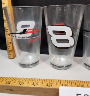 s52- Set of 4 Dale Earnhardt Jr. #8 Beer Glasses. Budweiser - Image 2