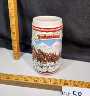 s58- Budweiser A Series Clydesdales Holiday Stein - Image 1