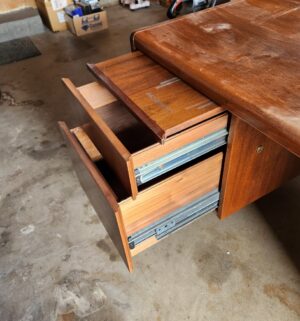 t4- Mid Century Danish Modern Executive Desk - Image 3