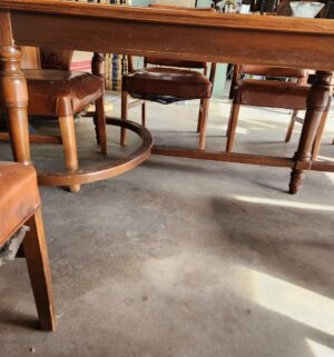 t7- 10 Chair Antique Conference Table. A1 Refinishing. Walnut Wood - Image 5