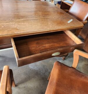 t7- 10 Chair Antique Conference Table. A1 Refinishing. Walnut Wood - Image 7