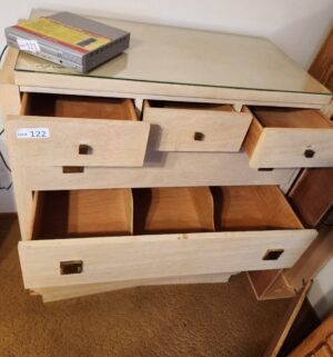 t122- Antique Dresser Chest with glass top. Great shape - Image 4