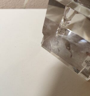 b113- Heavy Glass Lamp. Chipped - Image 3