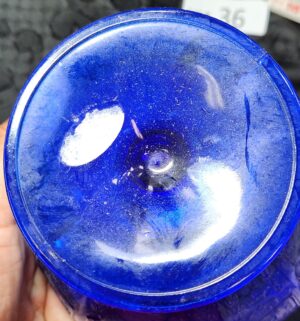 h36- Indian Glass Go. Cobalt Blue Glass Candy Jar - Image 3