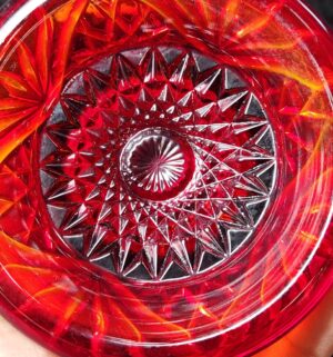 h49- Imperial Mayflower Vase. Red Carnival Glass - Image 3