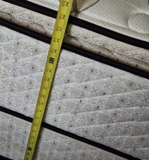 j63- Queen Mattress, Boxspring, Frame. Laura Ashley Garland Pillow Top - Image 4