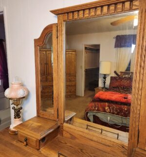 k69- Long Dresser with mirror. Oakwood Interiors - Image 3