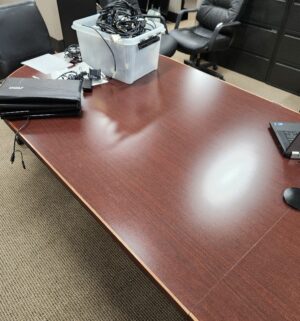 L482- Huge 12ft Long Conference Table. 5 pieces - Image 3