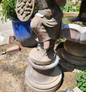 n1- 2 Piece A. Silvestri Co Statue. Girl with Basket. Includes Base - Image 3