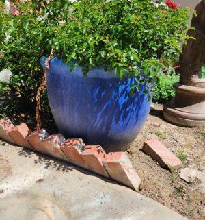 n2- Very Large Blue Clay Planter - Image 3