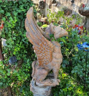 n246- Cast Stone Griffin. 2 pieces with base - Image 5