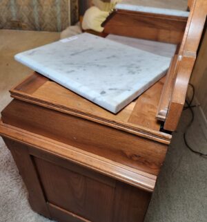 s1- Stunning  Marble and Wood Antique Vanity Dresser - Image 6