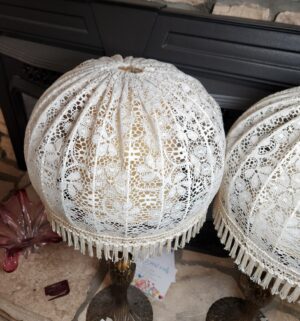 s26- Antique Lamps Lace and Tassel shades - Image 3