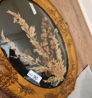 t90- Antique flora. Frame damaged. - Image 3