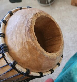 v71- antique handmade drum - Image 3