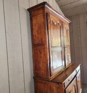 x123- Antique Early 1800s 2 Piece Hutch with key. - Image 5