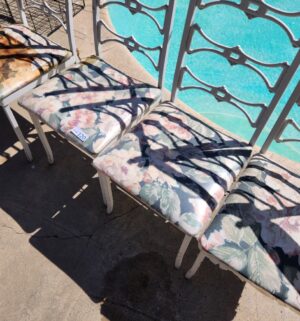 w120- Vintage Iron Ladder Back Chairs - Image 3